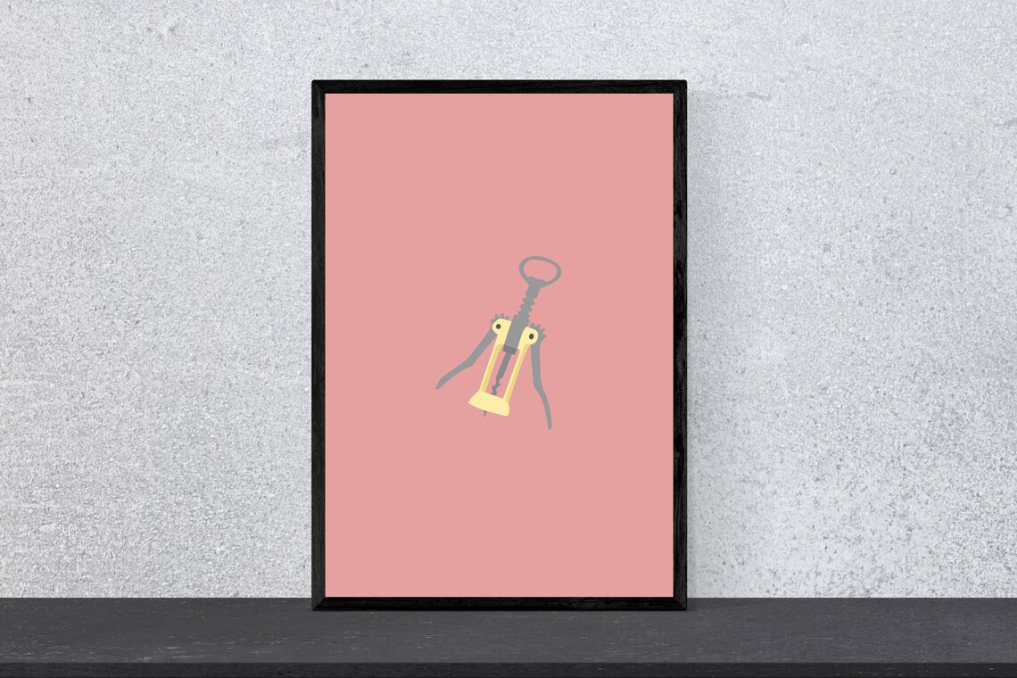 Corkscrew Minimal Modern Pop Art Poster Print