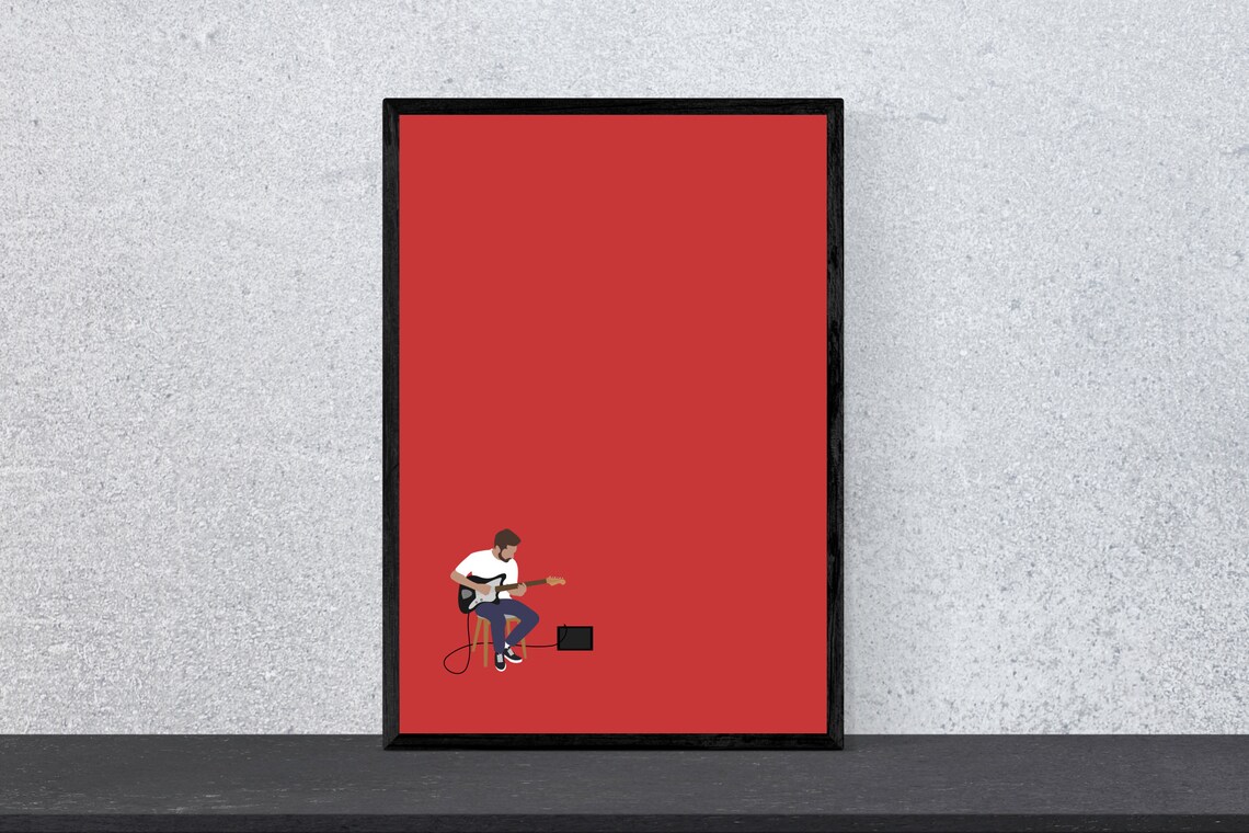 Guitar Player Minimal Modern Music Art Print - Image 3