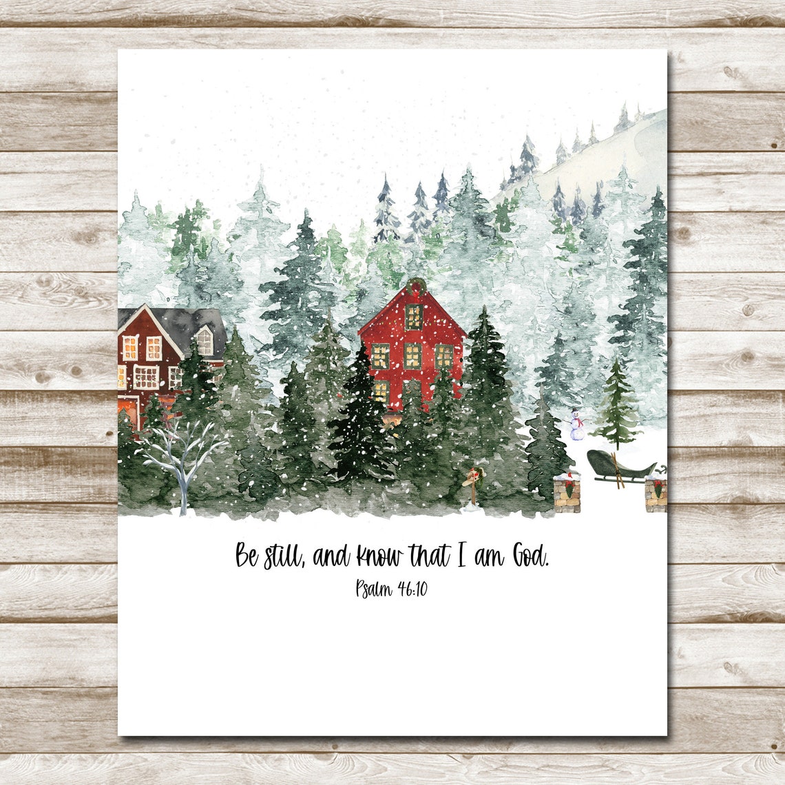Be Still and Know That I Am God Psalm 46:10 Winter Forest Wall Poster - Image 4