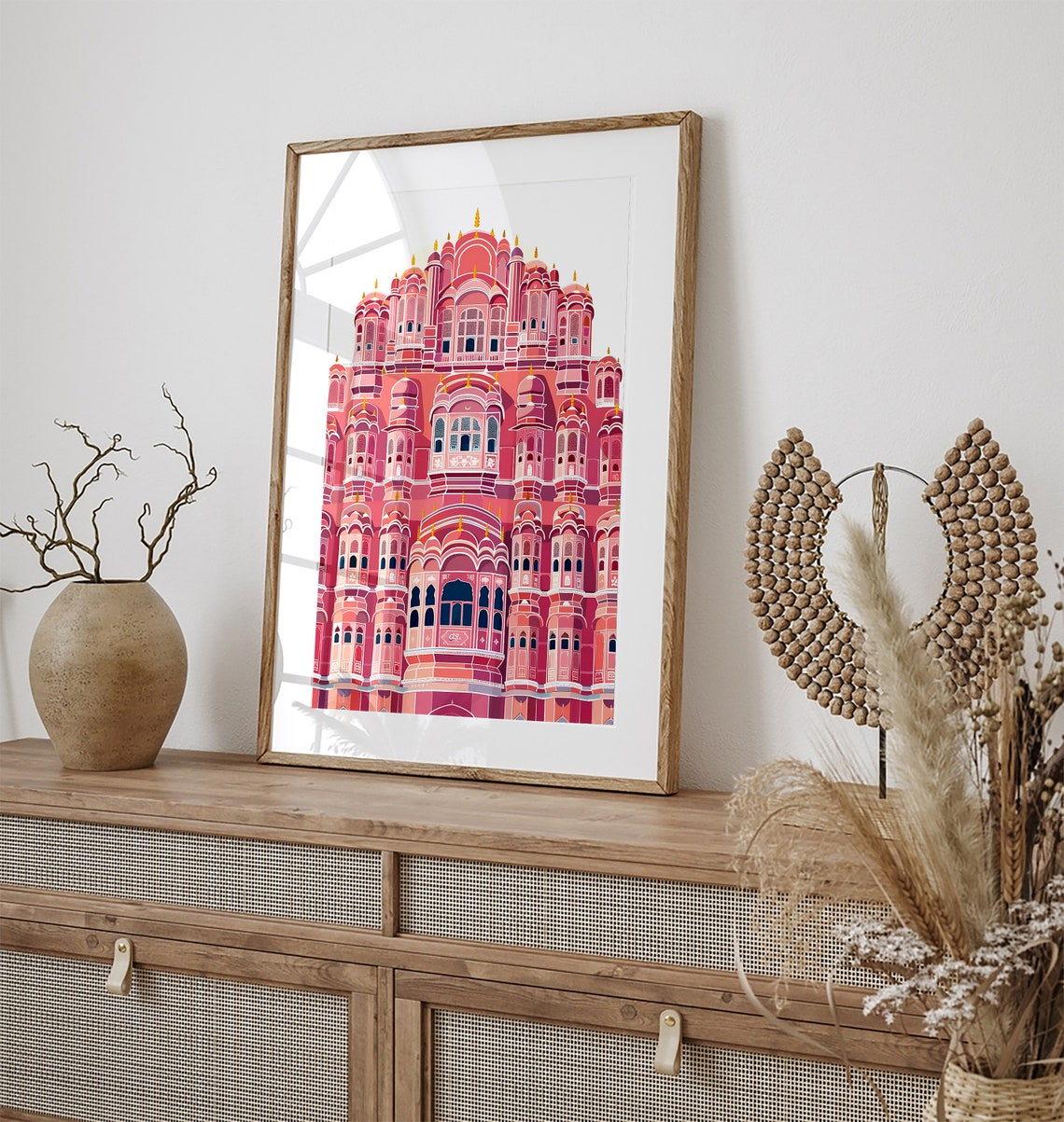 Hawa Mahal Jaipur Pink Palace Facade Iconic India Travel Wall Art - Image 2