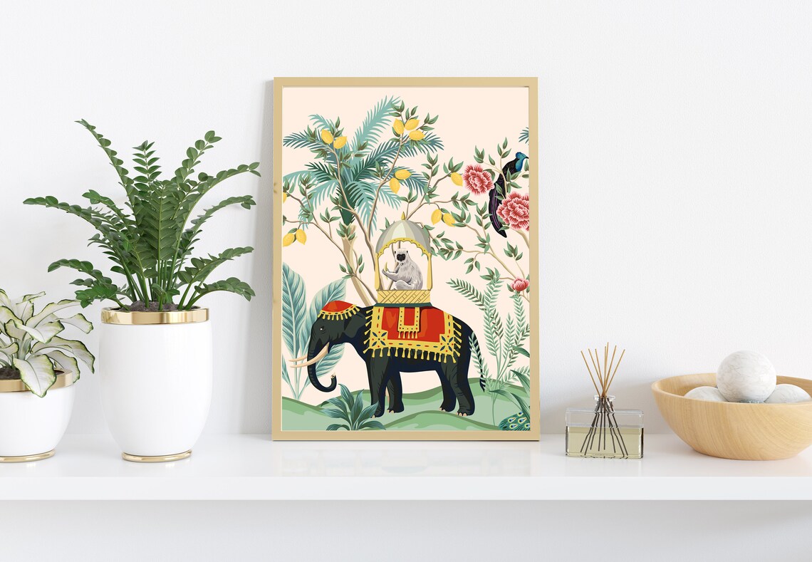 Indian Royal Nature Poster Print, Vintage Palace Scene - Image 3