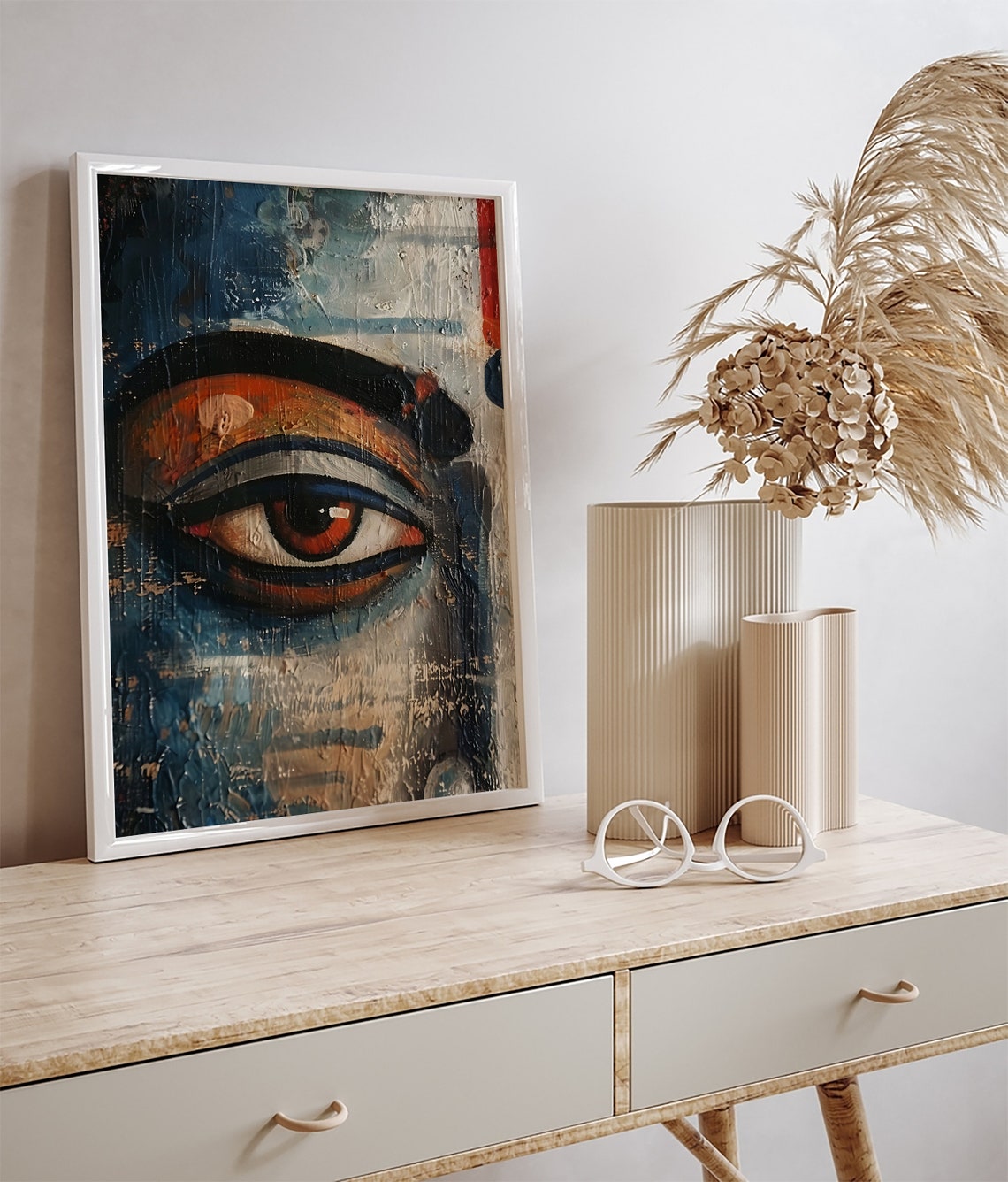 Expressive Close-Up Painted Eye Brown Iris Bold Texture Poster - Image 3