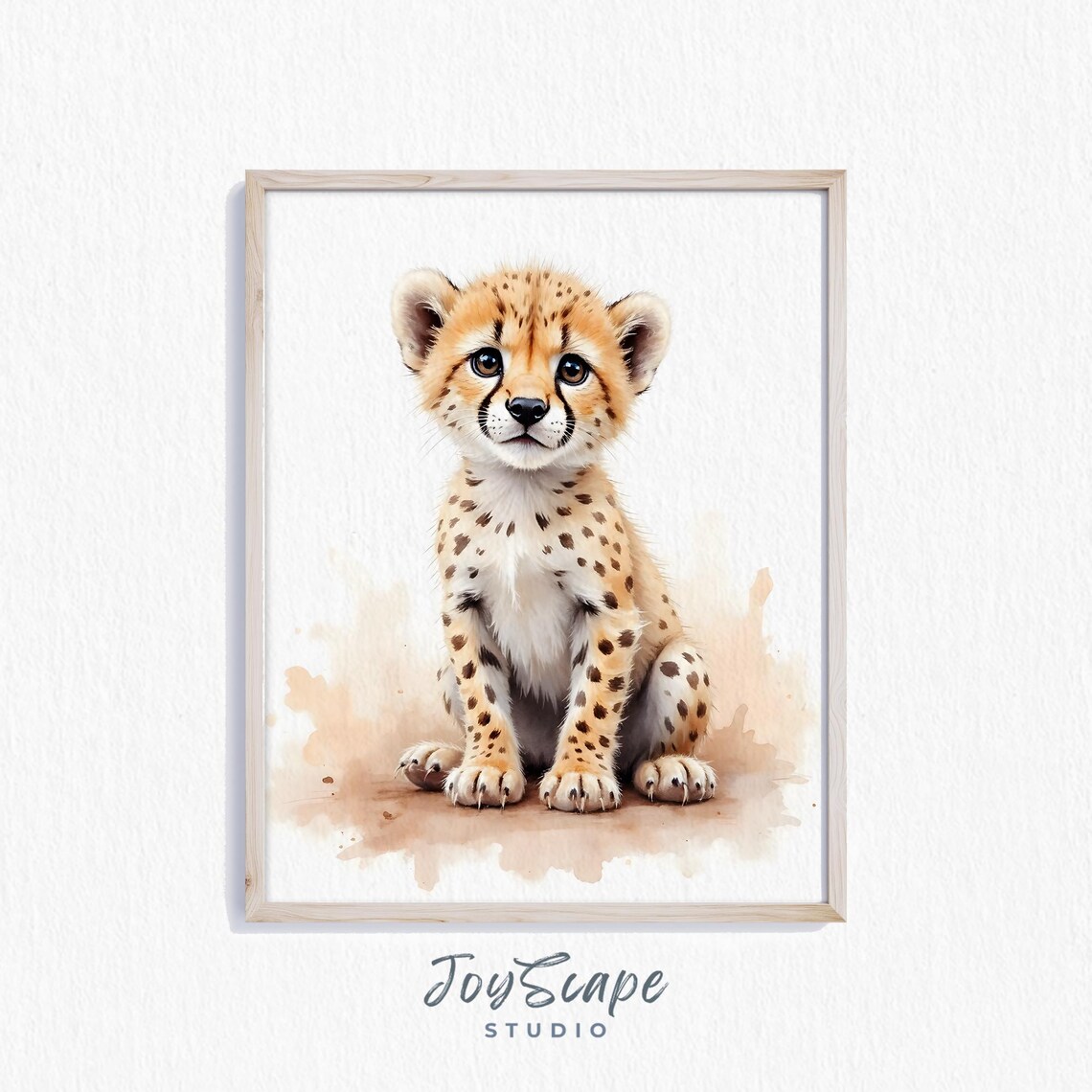 Baby Cheetah Cub Watercolor Nursery Art Print