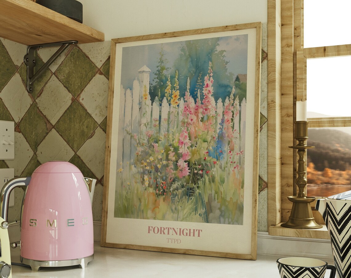 Fortnight TTPD Wildflower Garden Watercolor Music Lyric Poster