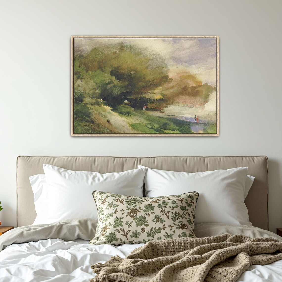Large Framed Print Of A Shaded Path Through A Green Forest Landscape Fine Art Print Green And Brown Entryway Artwork - Image 4