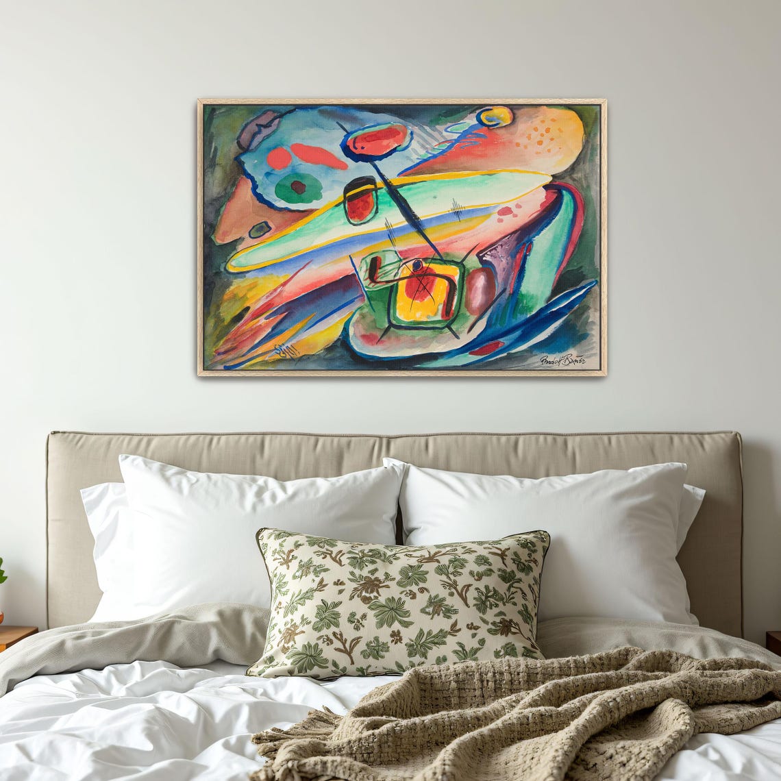 Rudolf Bauer Abstract Watercolor With Geometric Shapes Poster - Image 4