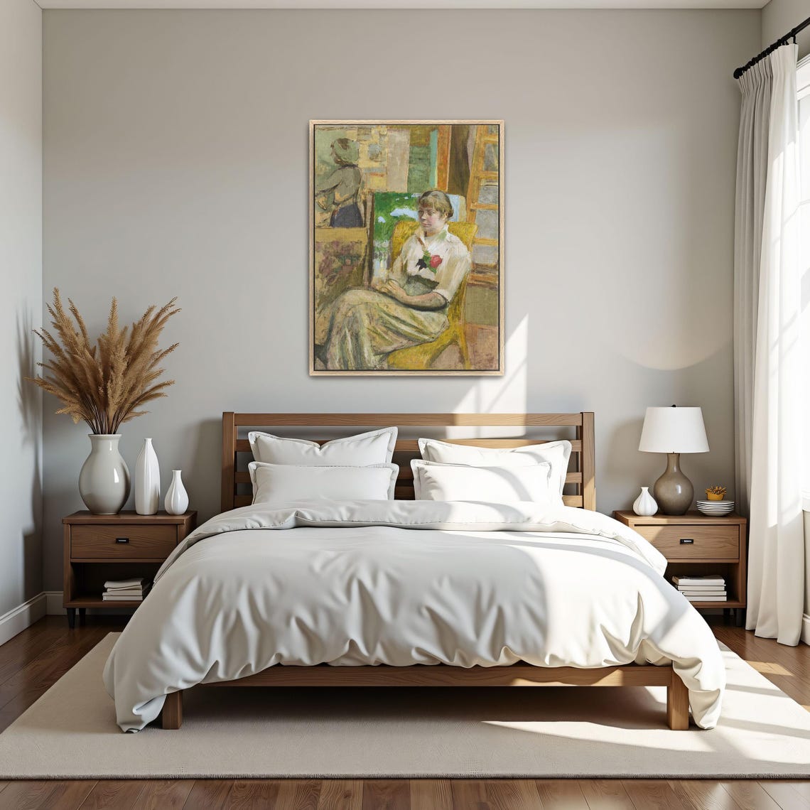 Woman in a Chair with a Rose Relaxed Interior Portrait Poster - Image 5