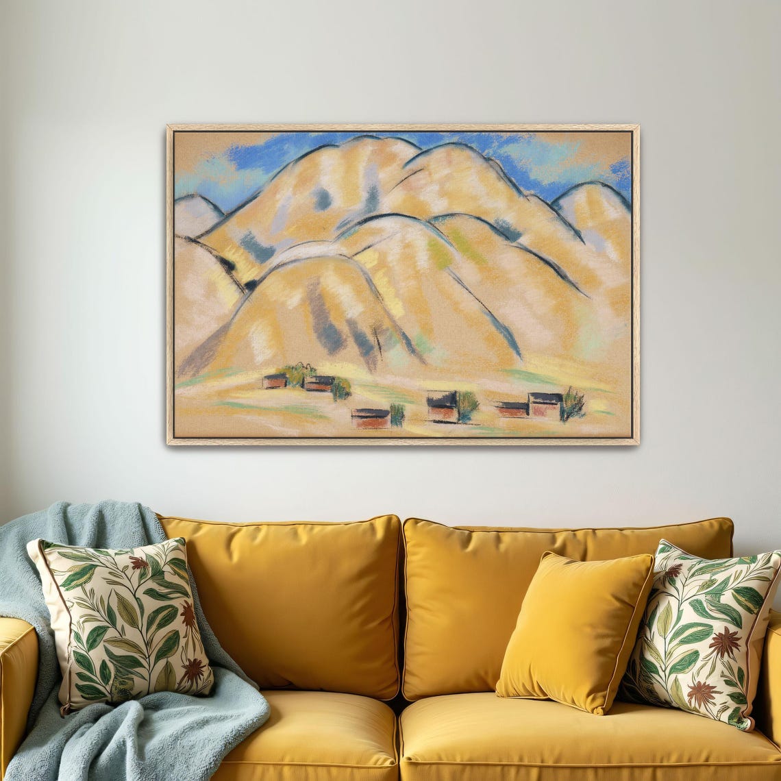 Golden Hills Modernist Landscape Bold Ochre Nature Art Poster - Image 5