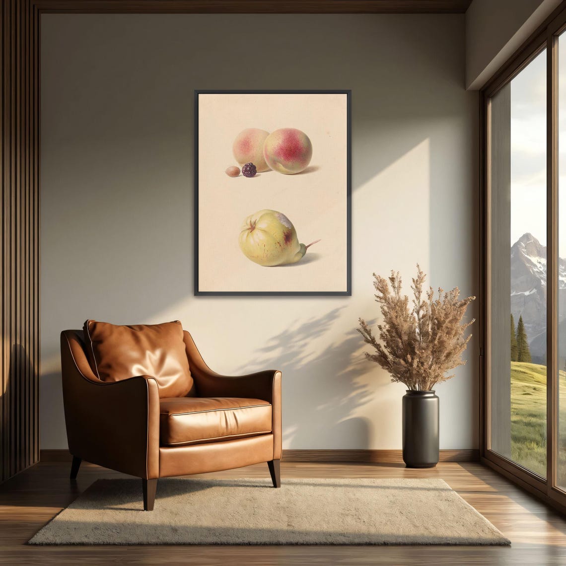 Vintage Botanical Fruit Plate Peaches Blackberry Pear Poster - Image 4
