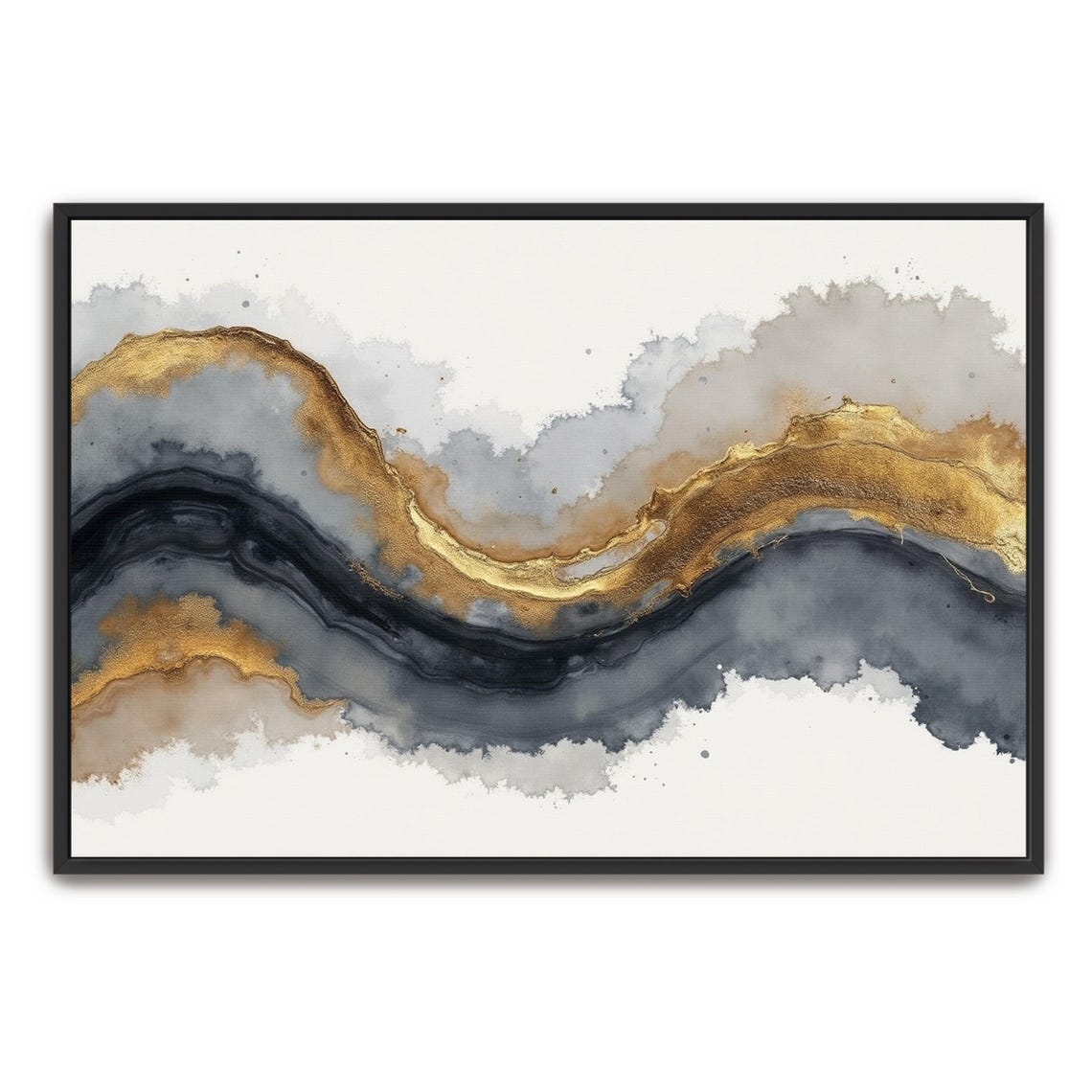 Gold Crested Indigo Hills Rolling Across A Pale Grey Sky Poster