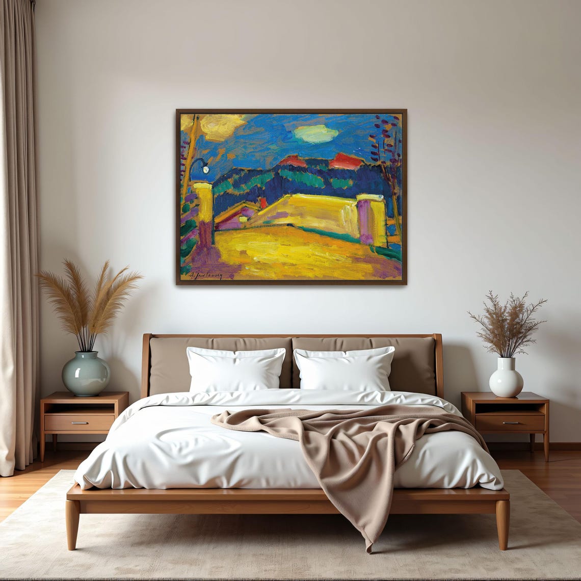 Night Street Scene With Moonlight Expressionist Painting Poster - Image 5