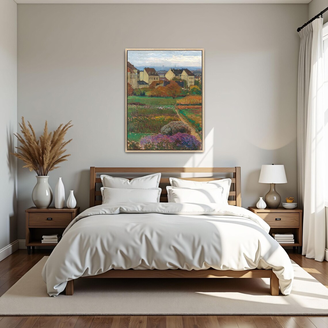 Vienna Outskirts Garden View with Houses Landscape Painting Poster - Image 5