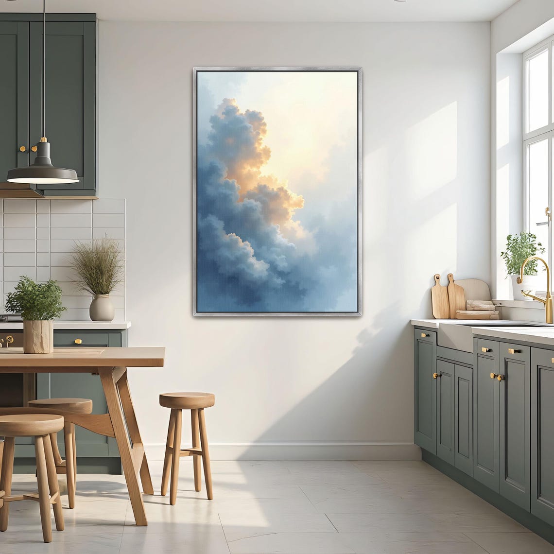 Dramatic Golden Light Clouds At Sunrise Tall Vertical Sky Poster - Image 2