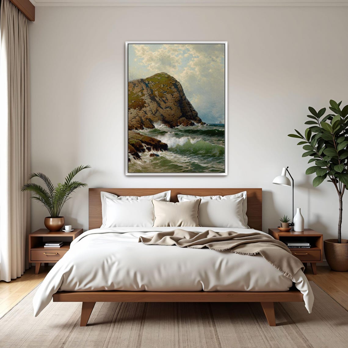 Rocky Coastal Headland Crashing Waves Classic Seascape Poster