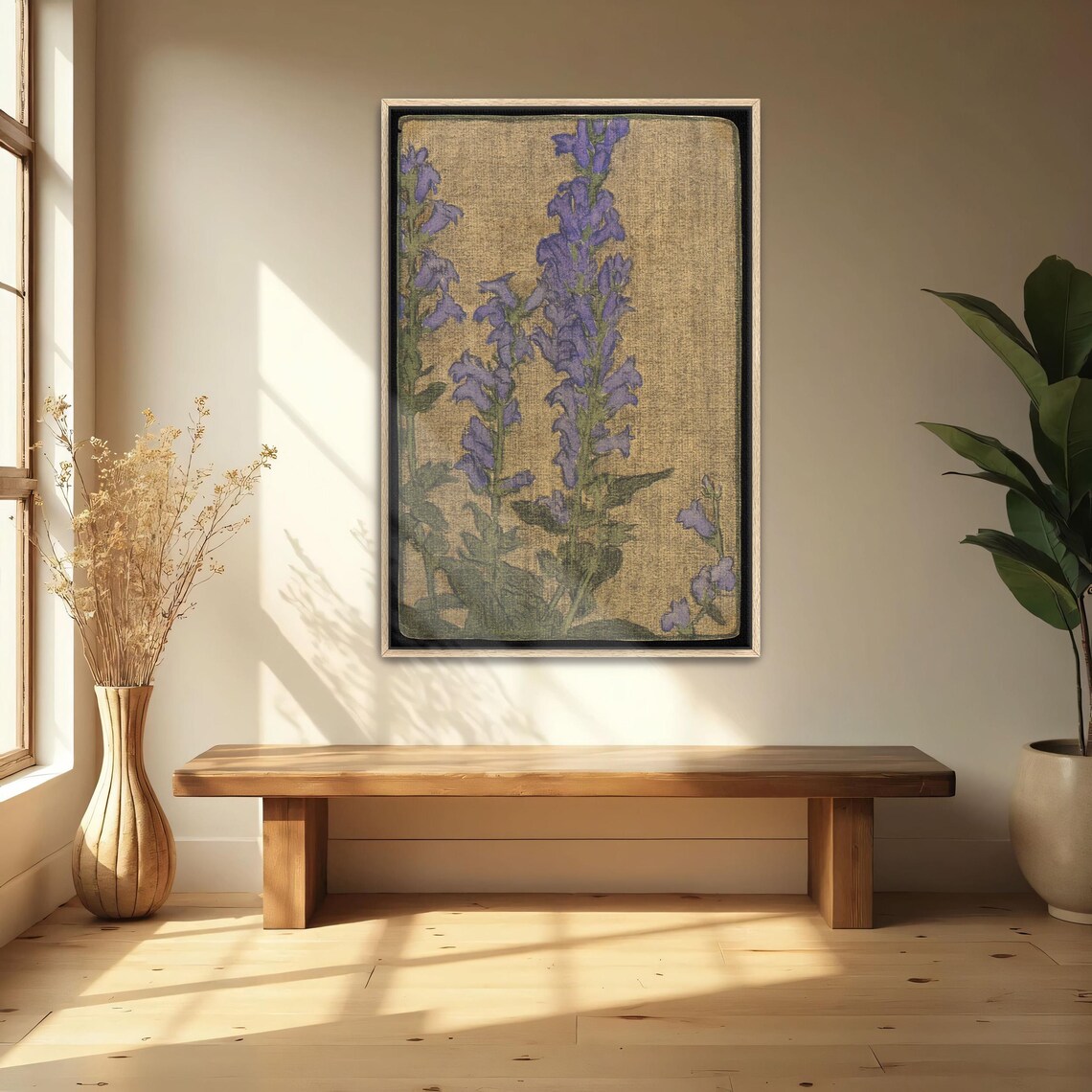 Purple Wildflowers Art Nouveau Botanical Illustration Poster - Image 4