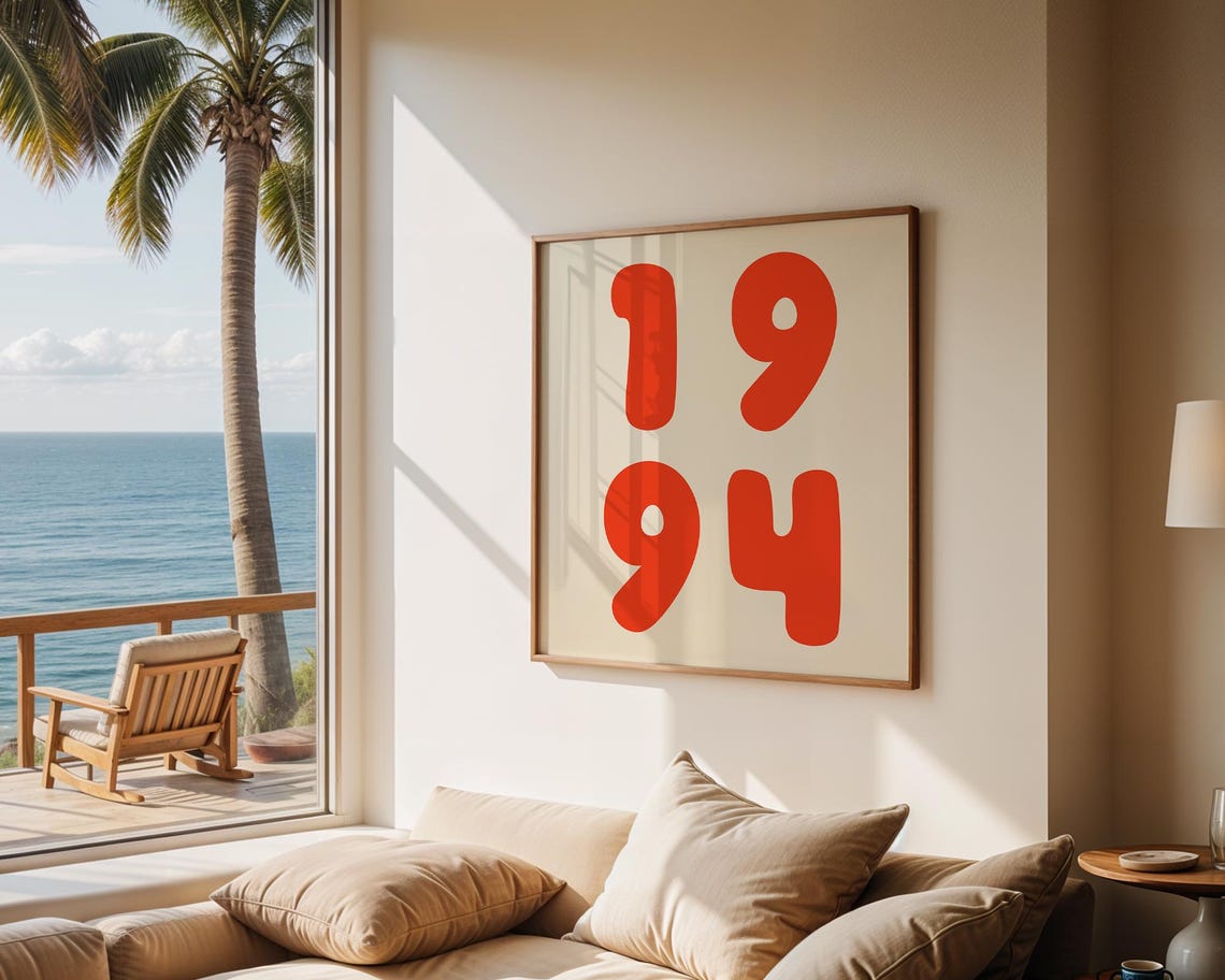 Custom Year Poster - Modern Bold Numbers Art Print - Image 3