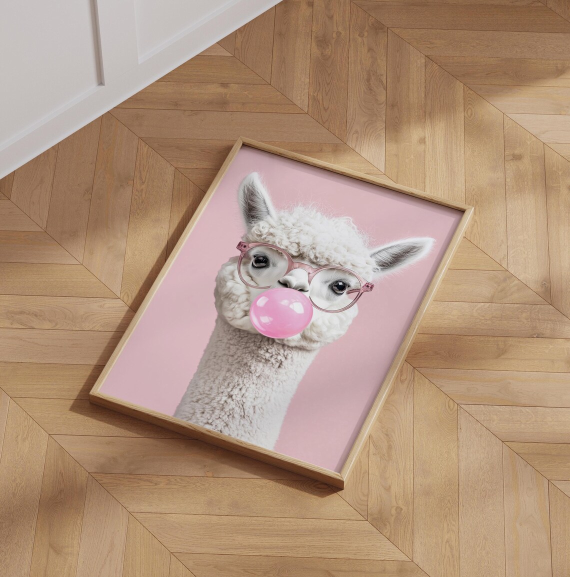 Llama Wall Art Poster, Funny Alpaca With Glasses - Image 6