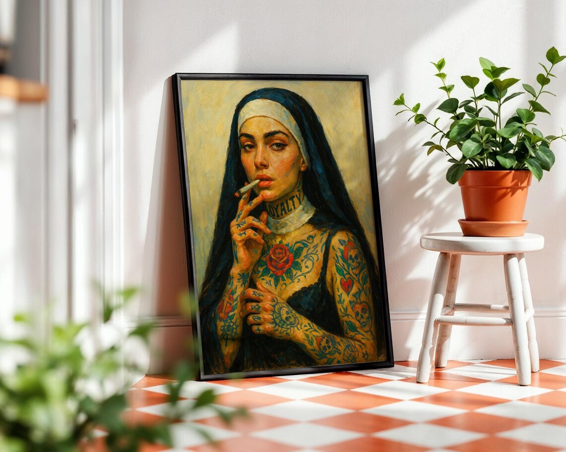 Tattooed Nun Classic Travel Poster - Image 3