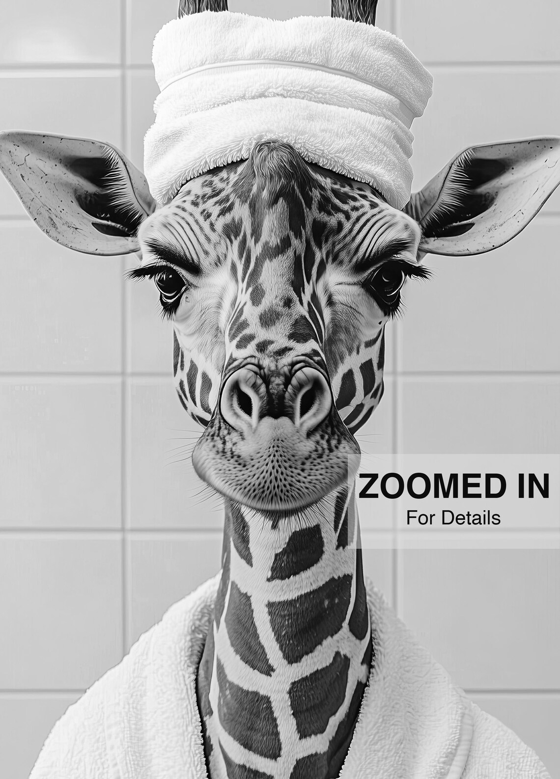 Funny Giraffe Bathroom Art Print, Humorous Decor - Image 5