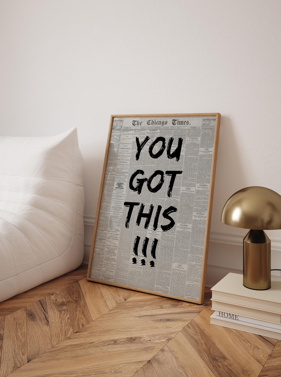 You Got This Retro Newspaper Quote, Typography Art - Image 4