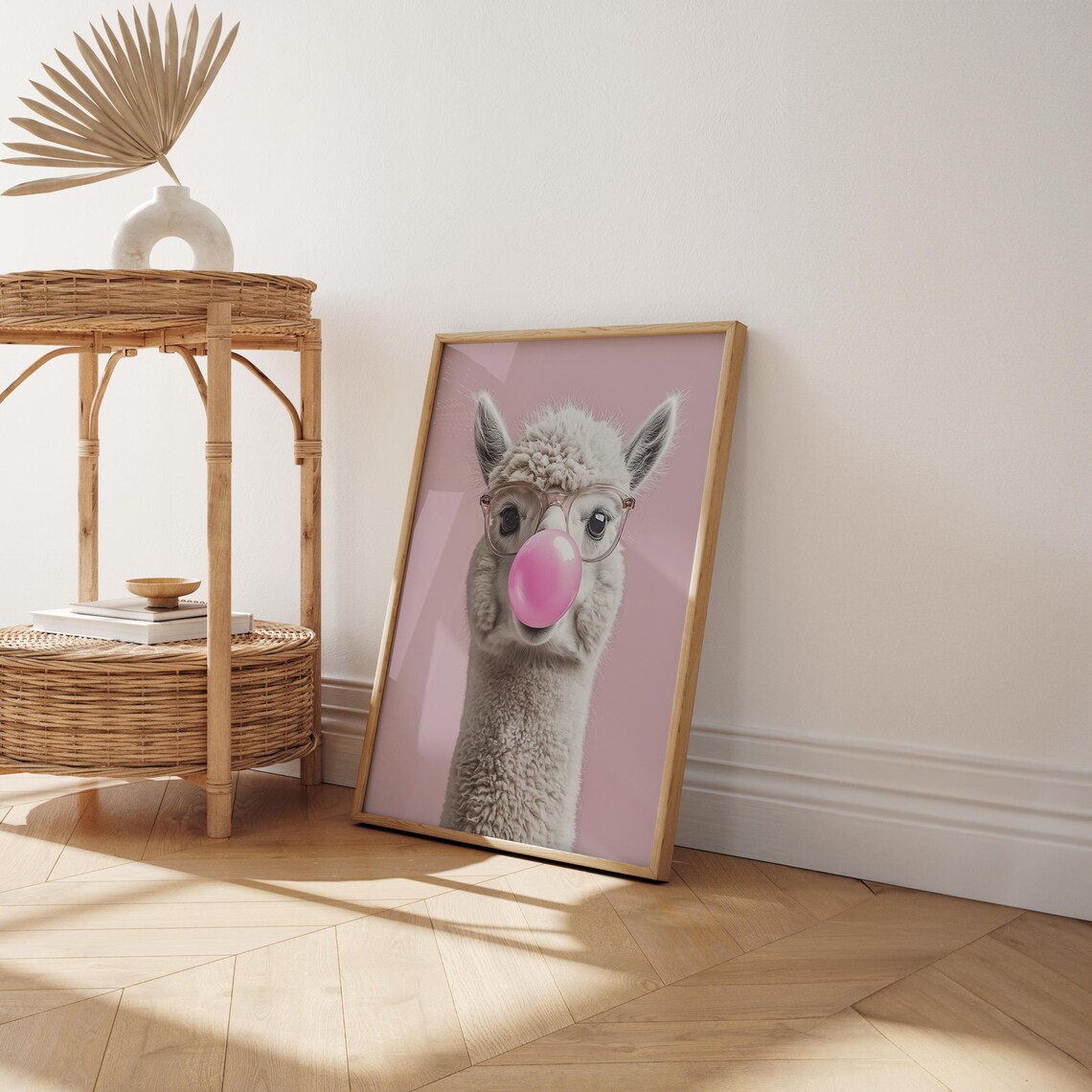 Llama Wall Art, Funny Alpaca With Glasses - Image 2