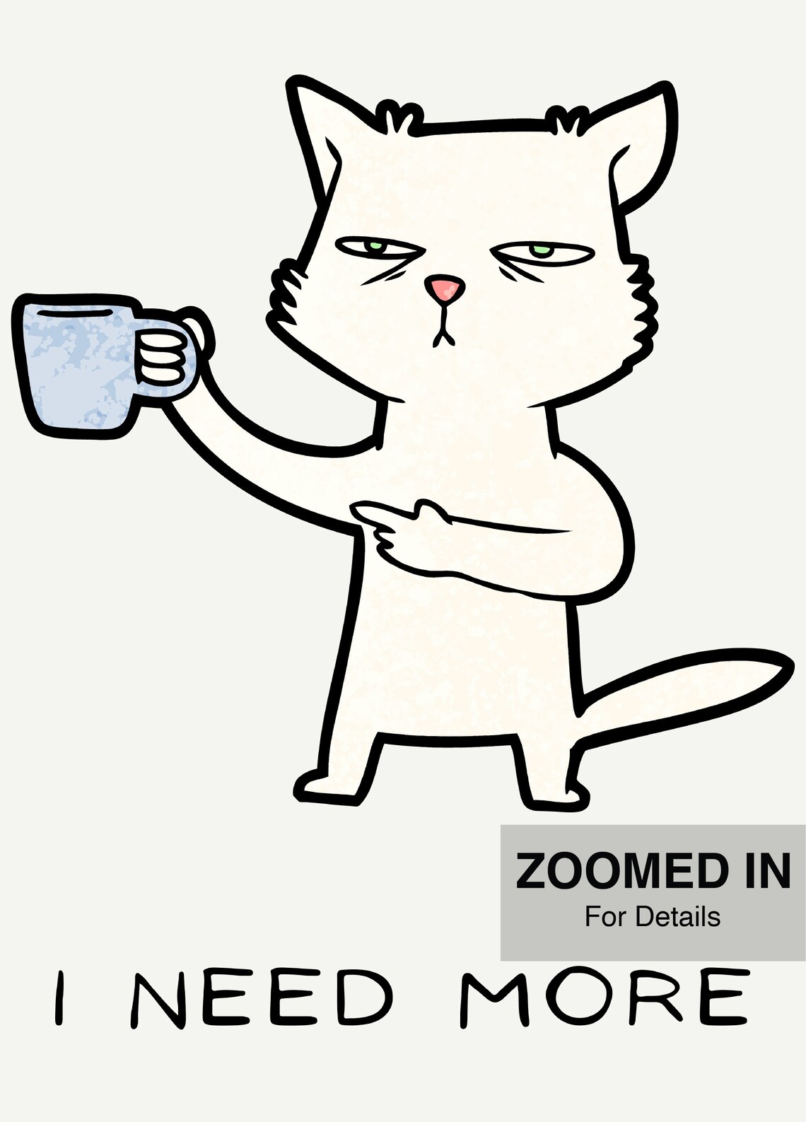 Funny Sleepy Cat Poster, Cute Cat Illustration - Image 5