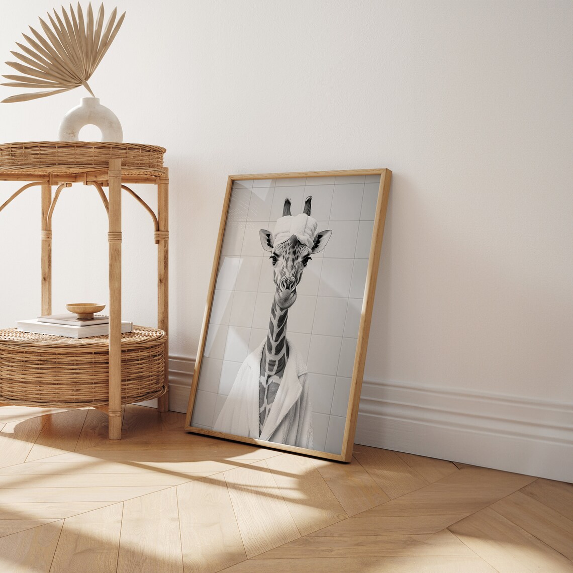 Funny Giraffe Bathroom Wall Art Print - Image 2