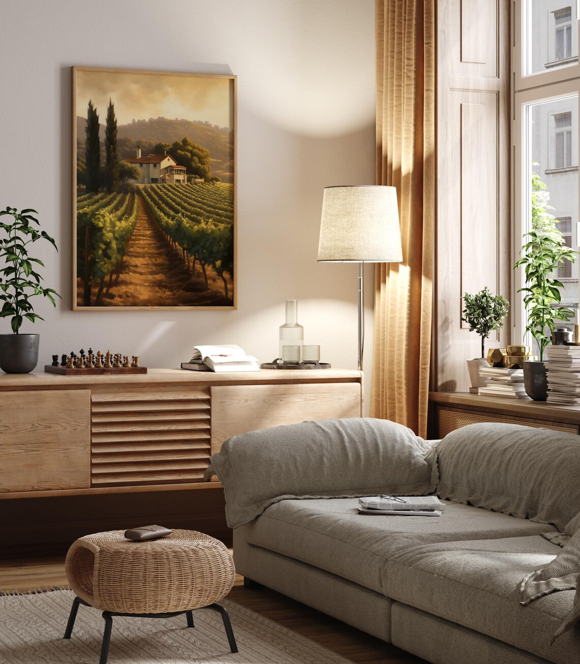 Rustic Vineyard Landscape, Napa Wine Poster - Image 3