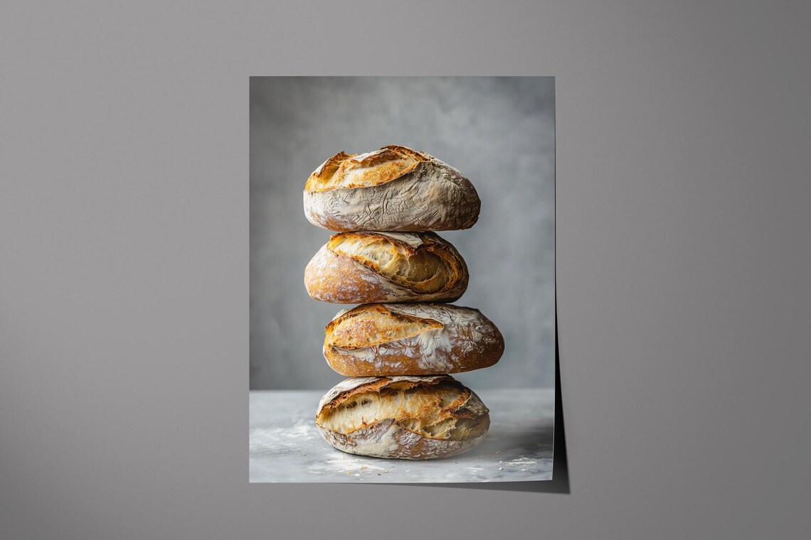 Sourdough Bread Print, Rustic Vintage Kitchen Decor - Image 6