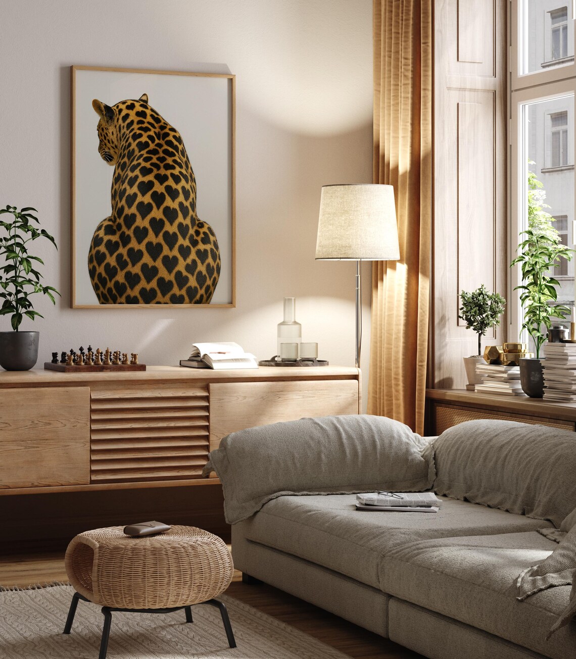 Leopard Heart Print, Modern Safari Decor - Image 2