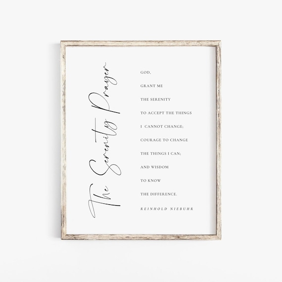 The Serenity Prayer God Grant Me Acceptance Courage Wall Poster
