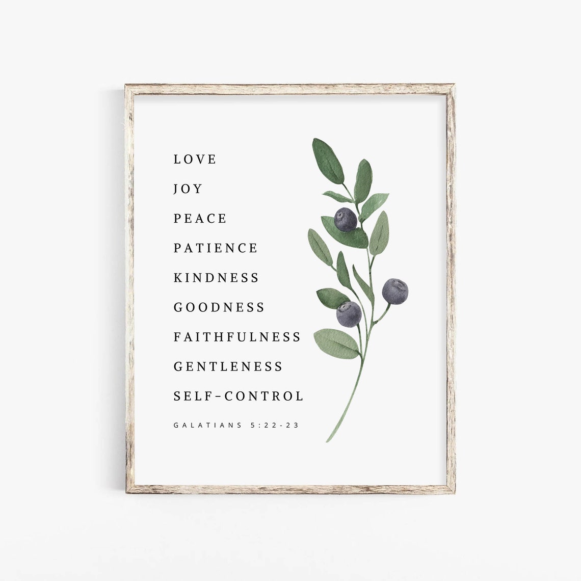 Fruit of the Spirit Scripture Botanical Art Print