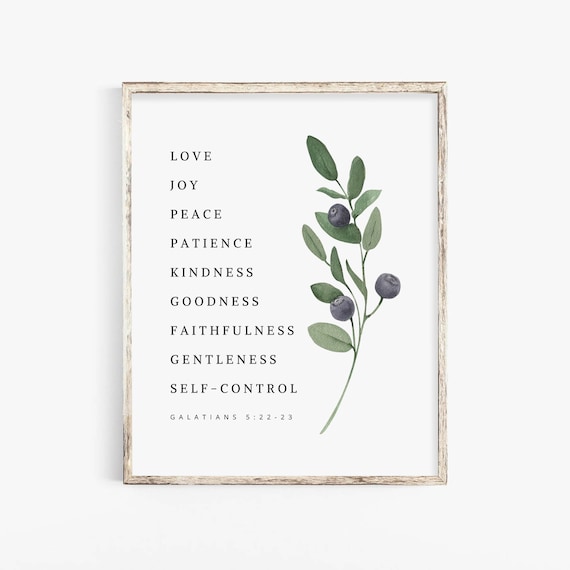Fruit of the Spirit Scripture Botanical Art Print