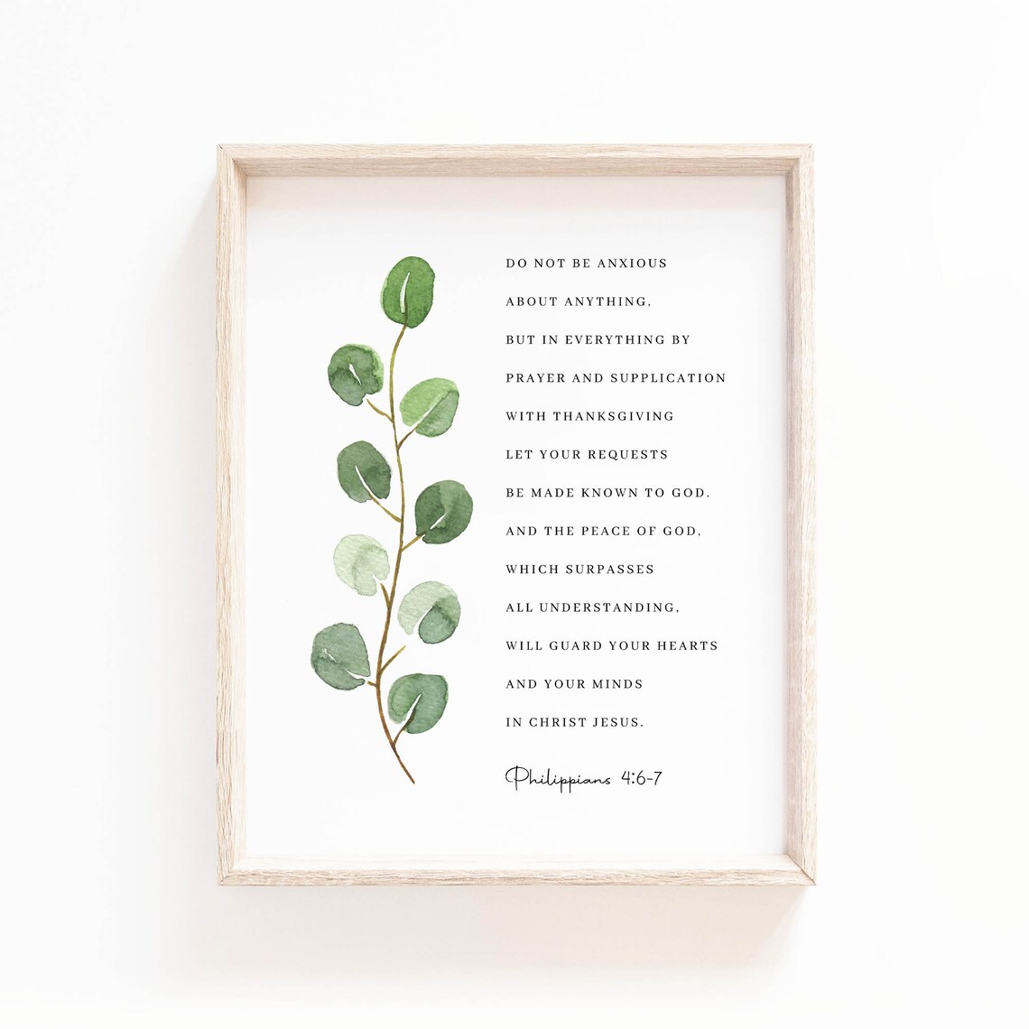 Philippians 4:6-7 Botanical Scripture Art Print - Image 2