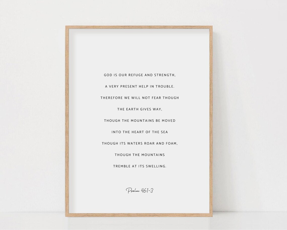 God Is Our Refuge And Strength Psalm 46:1-3 Scripture Poster - Image 2