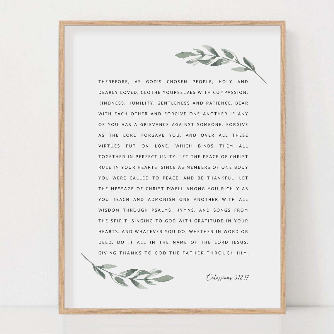 Colossians 3:12-17 Botanical Scripture Art Print - Image 2