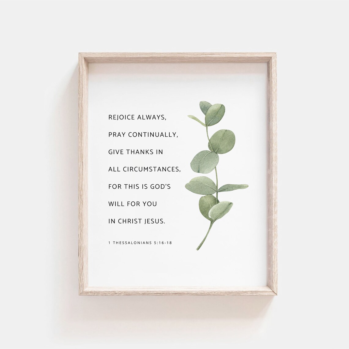 1 Thessalonians 5:16-18 Rejoice Always Botanical Scripture Poster - Image 2