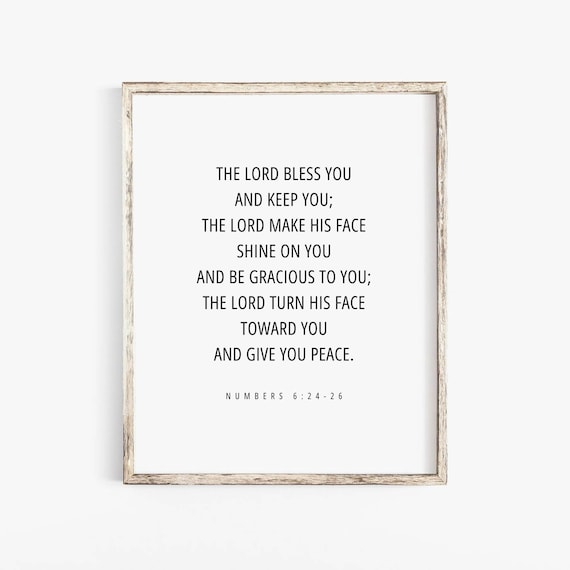 The Lord Bless You And Keep You Numbers 6:24-26 Blessing Poster