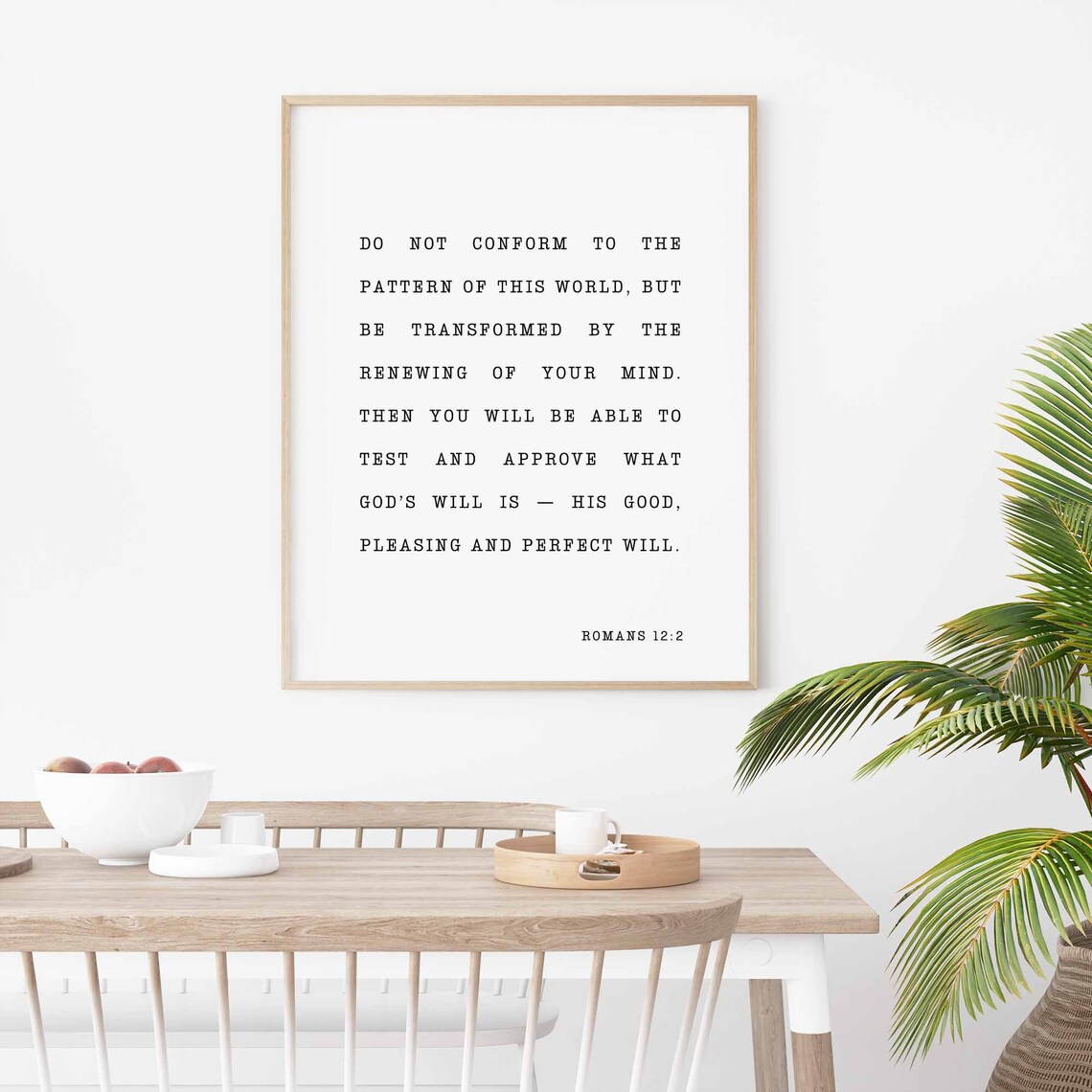 Romans 12:2 Minimal Christian Scripture Art Print - Image 2