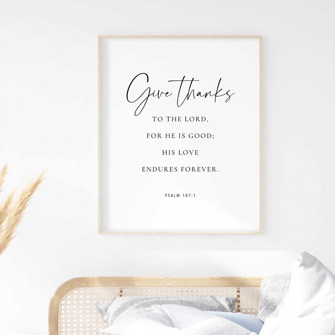 Psalm 1071 Give Thanks To The Lord, Minimalist Art Print - Image 2