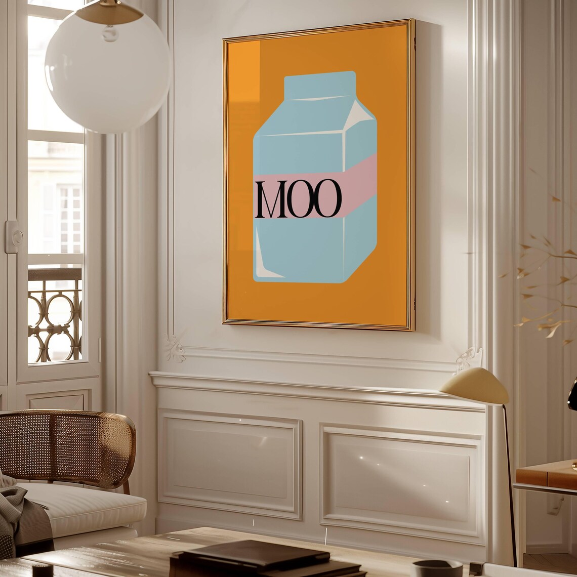 Retro Milk Carton, Modern Minimalist Kitchen Art - Image 5