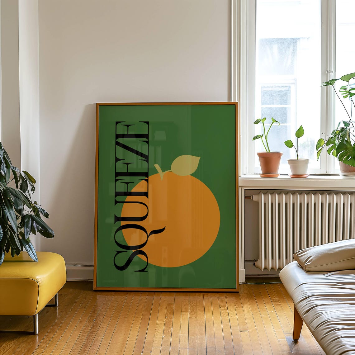 Modern Abstract Fruit Art Print Colourful Minimalist For Mid Century Wall Decor - Image 4