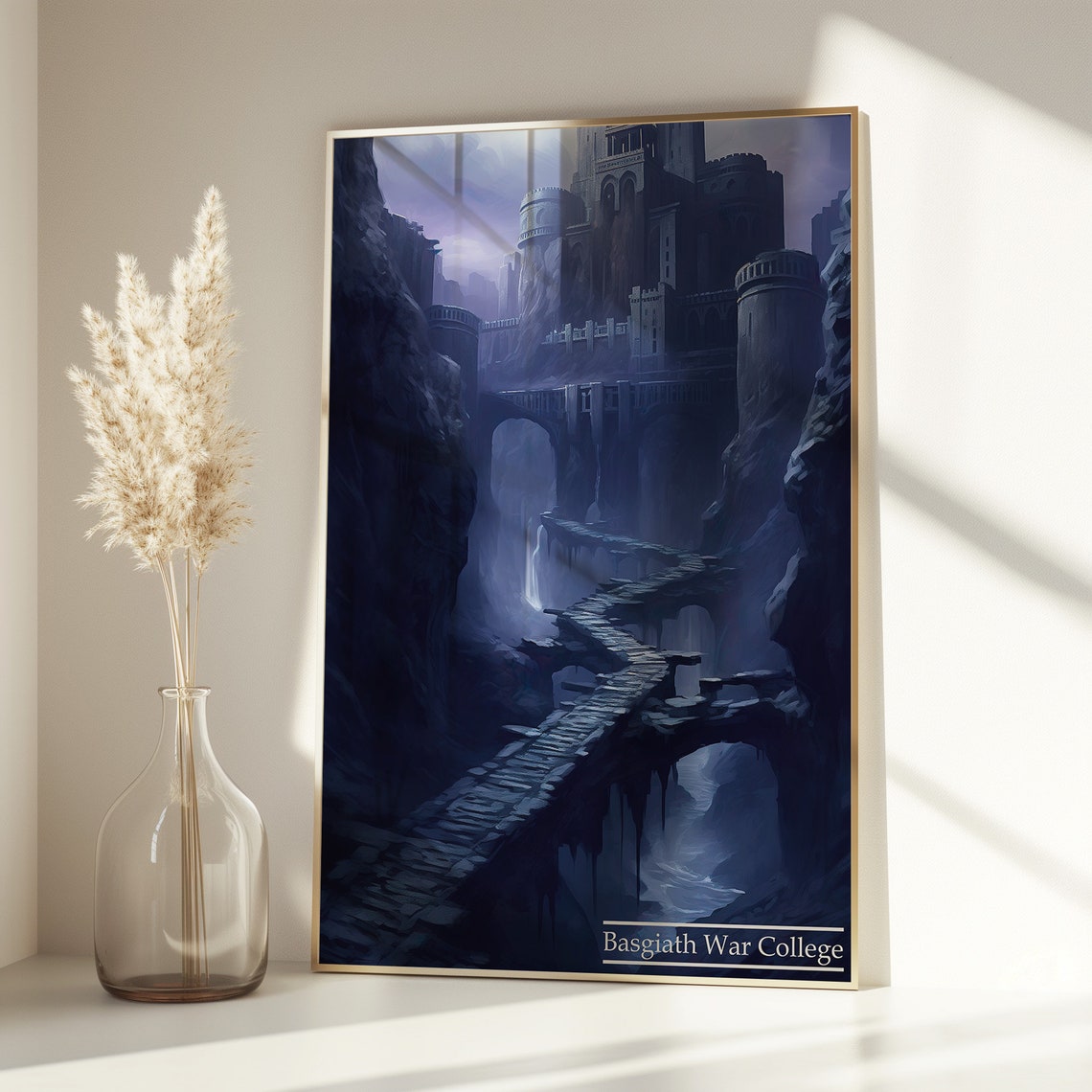Basgiath War College Fortress In Blue Mist Fantasy Landscape Poster - Image 3