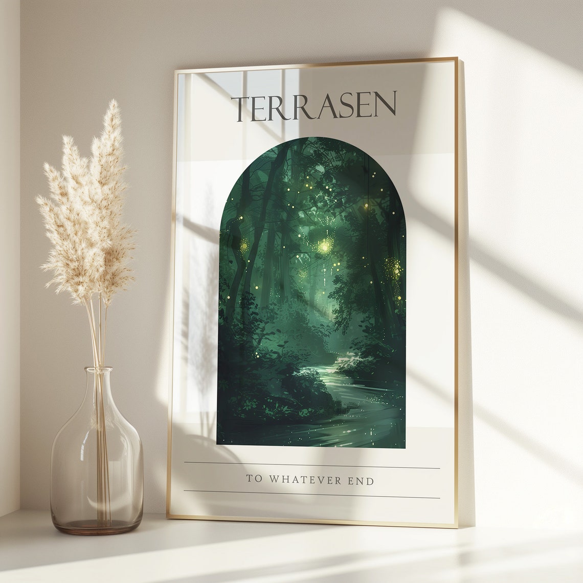 Terrasen To Whatever End Glowing Firefly Forest Arch Scene Poster - Image 3
