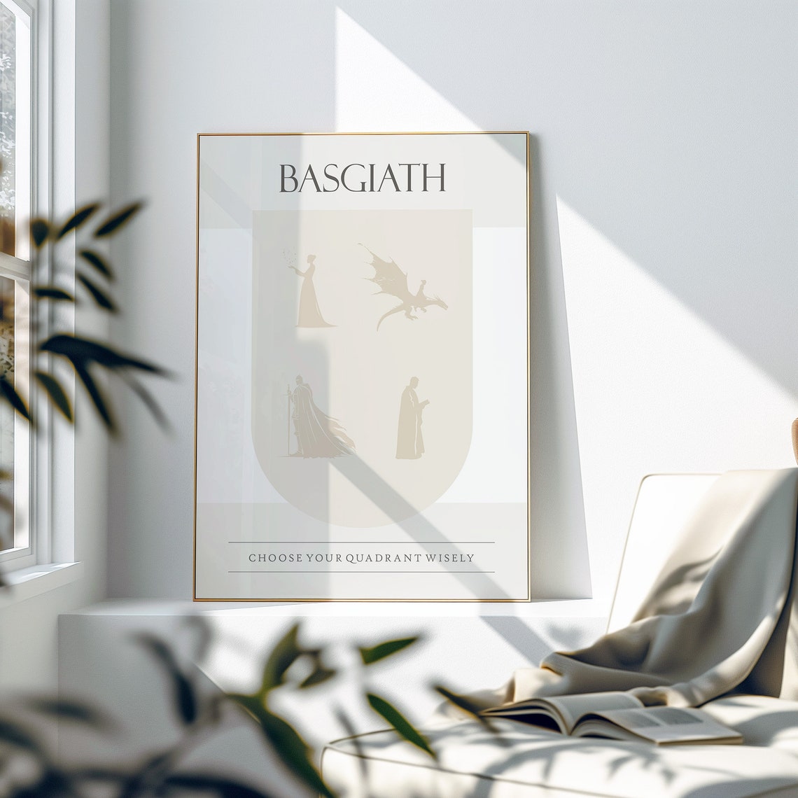 Basgiath Choose Your Quadrant Wisely Minimalist Shield Poster - Image 2