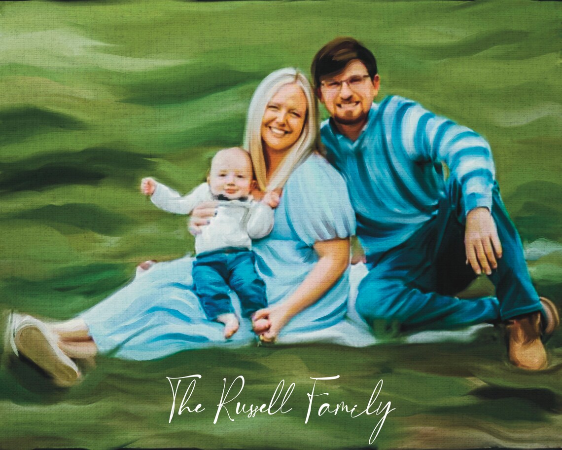 Smiling Couple Holding Their Newborn Baby in Golden Light Poster - Image 3