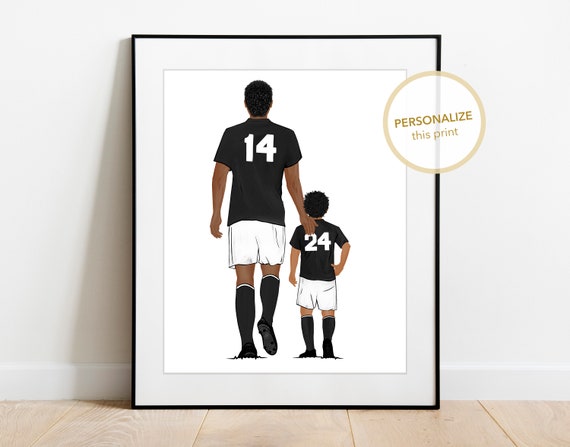 Personalized Soccer Player Dad And Son Print Fathers Day Custom Dad Son Best Friends Sports Team Gift Sports Fan Print