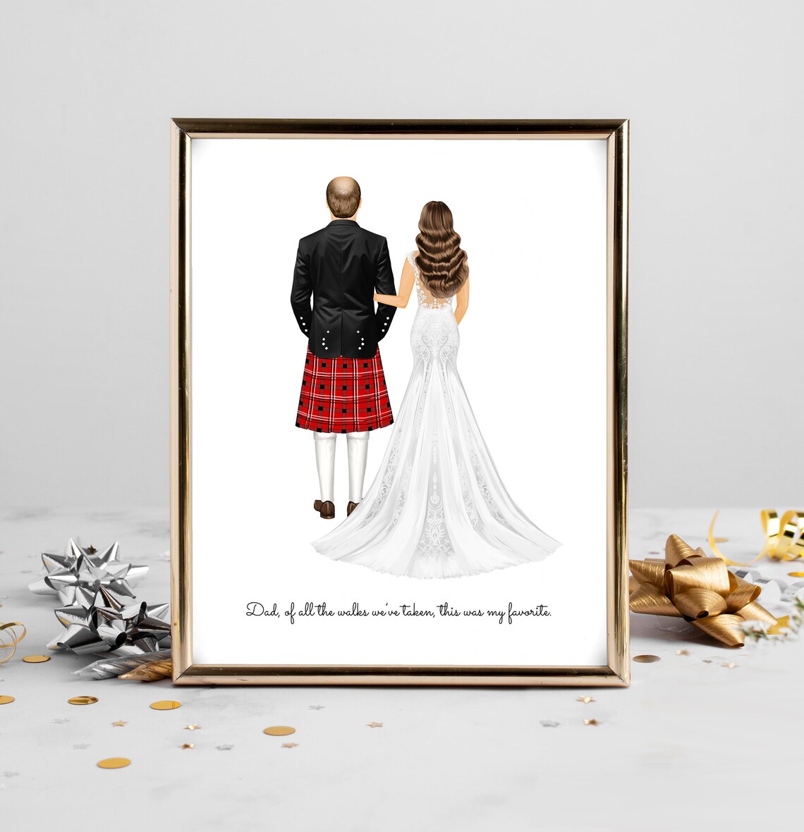 Personalized Scottish Wedding Portrait Art Print - Image 2