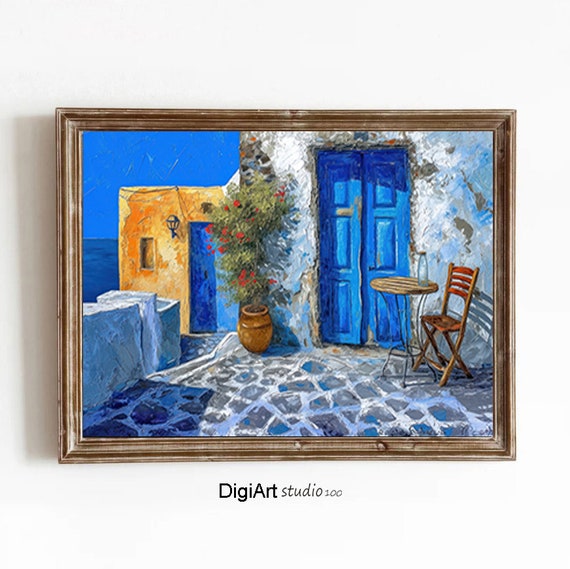 Beautiful Greece Santorini Architecture Santorini Greece Houses Travel Poster Cottage Wall Decor Farmhouse Decor