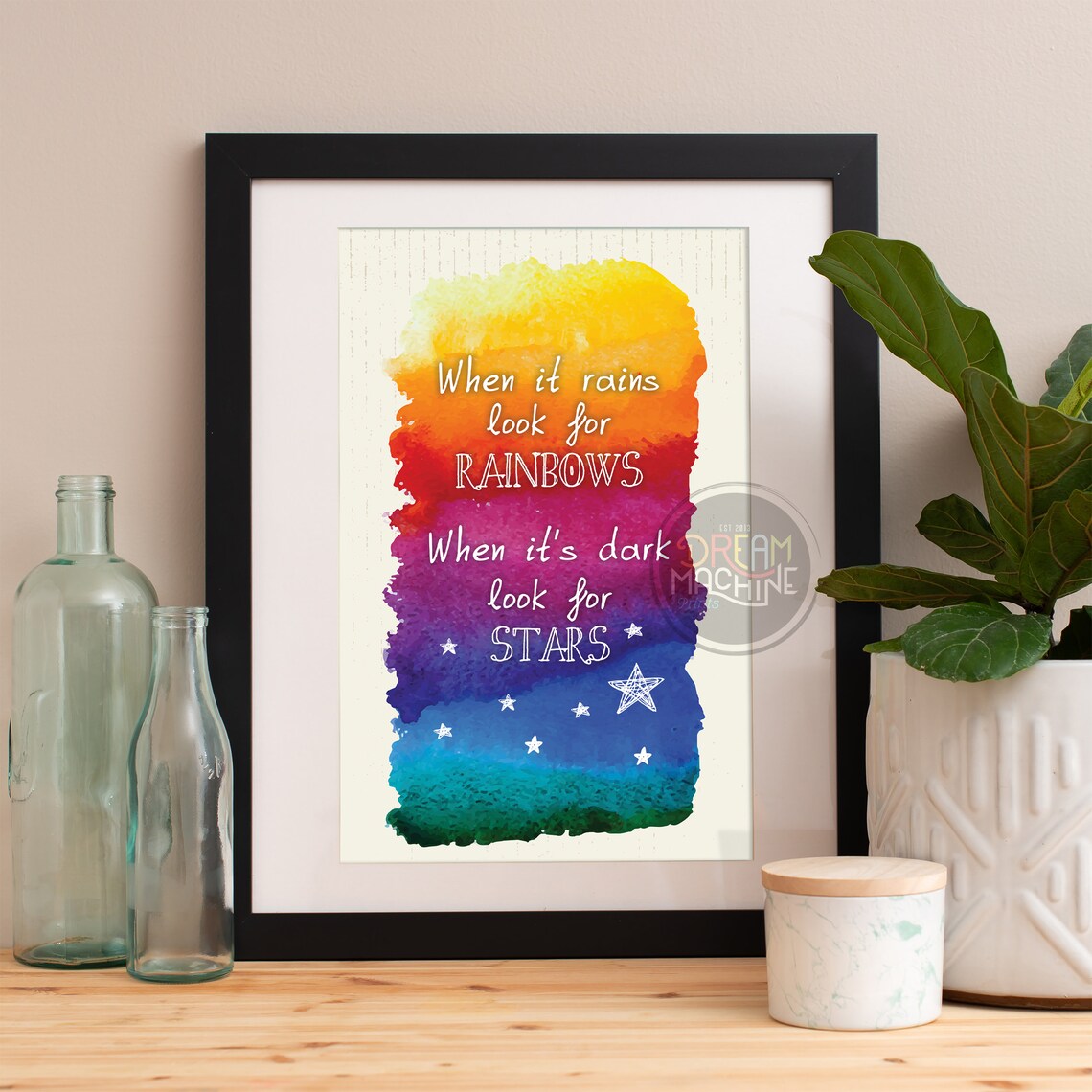 When It Rains Look For Rainbows Motivational Poster